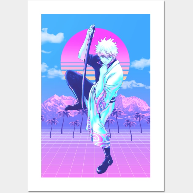 Gintama vaporwave Wall Art by San Creative